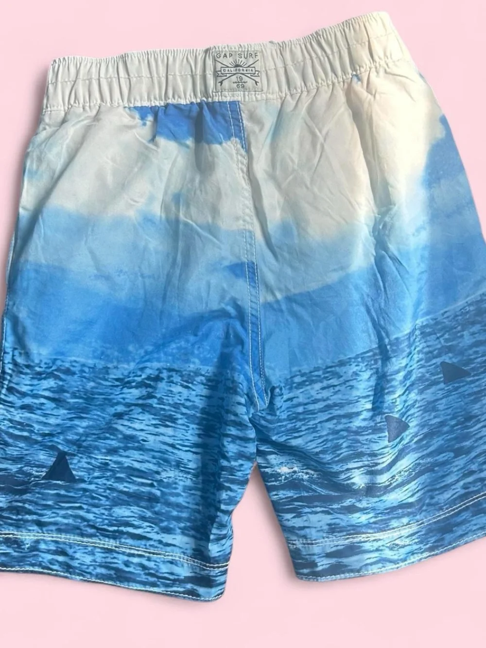 GAP Kids Bright Orange Swim Trunks with White Drawstring